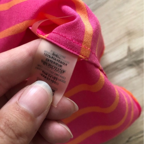 Calvin Klein Pink and Orange Striped Blouse - Picture 2 of 8